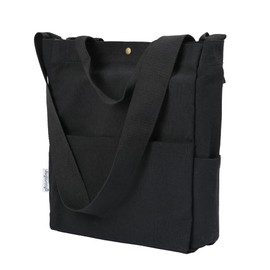 Augbunny Heavy Duty Canvas Shoulder Crossbody Sling Bag Grocery Bag Beach Tote With Outer Pockets Multi Purpose Daily Use Casual Tote