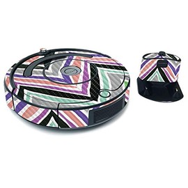 MightySkins Carbon Fiber Skin for iRobot Roomba 675 Max Coverage - Colorful Chevron | Protective, Durable Textured Carbon Fiber Finish | Easy to Apply, Remove, and Change Styles | Made in The USA