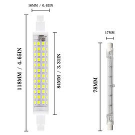 R7S LED Bulb 118mm Dimmable 3000K (Soft White) 10W (100-Watt Equivalent) 1000lm 2835SMD AC 110V 2-Pack by Rowrun