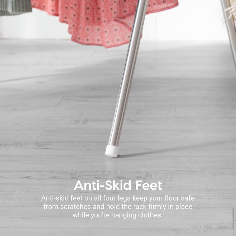 IRIS USA Clothes Drying Rack, Foldable & Extendable Rods for