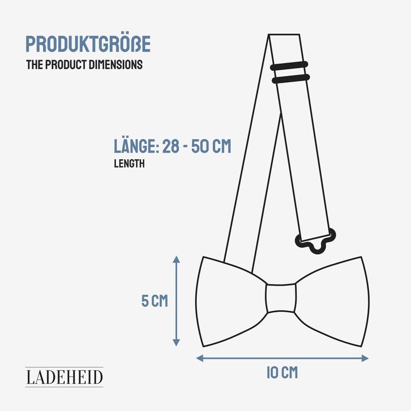 Ladeheid Children's Boys Bow Tie - Pre-Tied Adjustable Band, Shiny