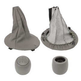 Konuooer Gear Stick Gaiter Kit + Gear Knob Grey + Spring Compatible with Fi-at Panda 169 2003-2012 Compatible with Fiat 500/500C 2007-2013