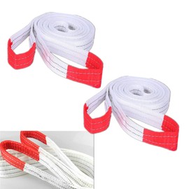 Lifting Sling with Flat Loop, Pack of 2 Lifting Straps 2 m 2000 kg Load Capacity, Strong Durable Duplex Polyester Webbing for Cargo Lifts, Belt Straps, Maximum Breaking Strength