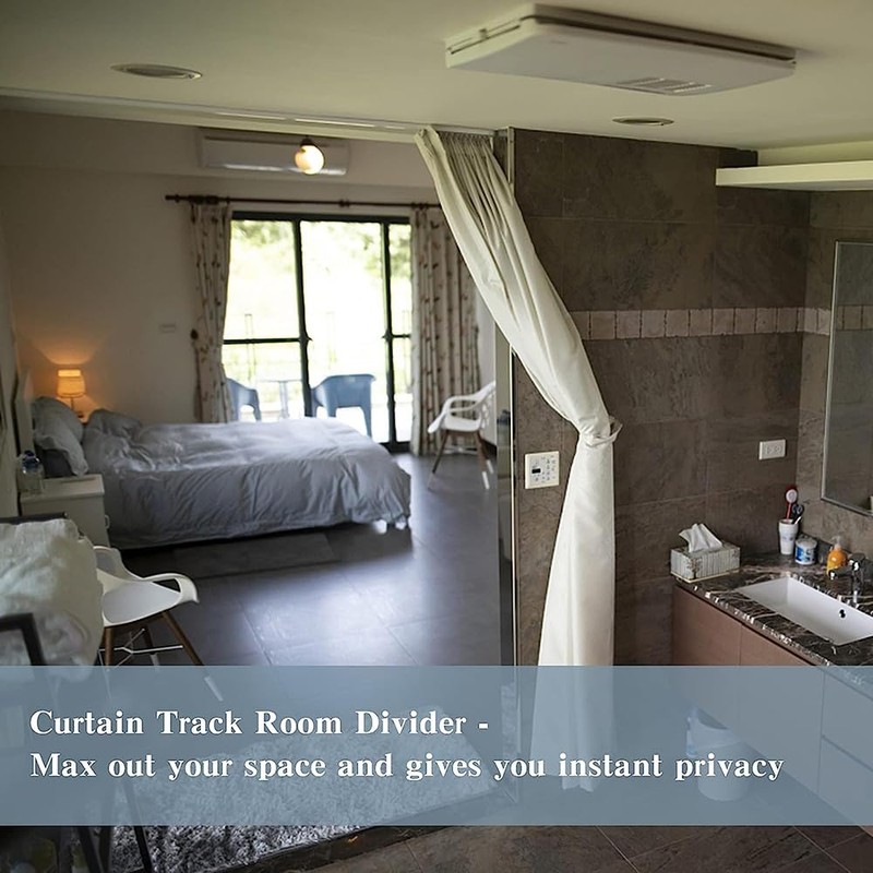 Yimisya Flexible Bendable Curtain Track, Wall Mount Heavy Duty Sliding