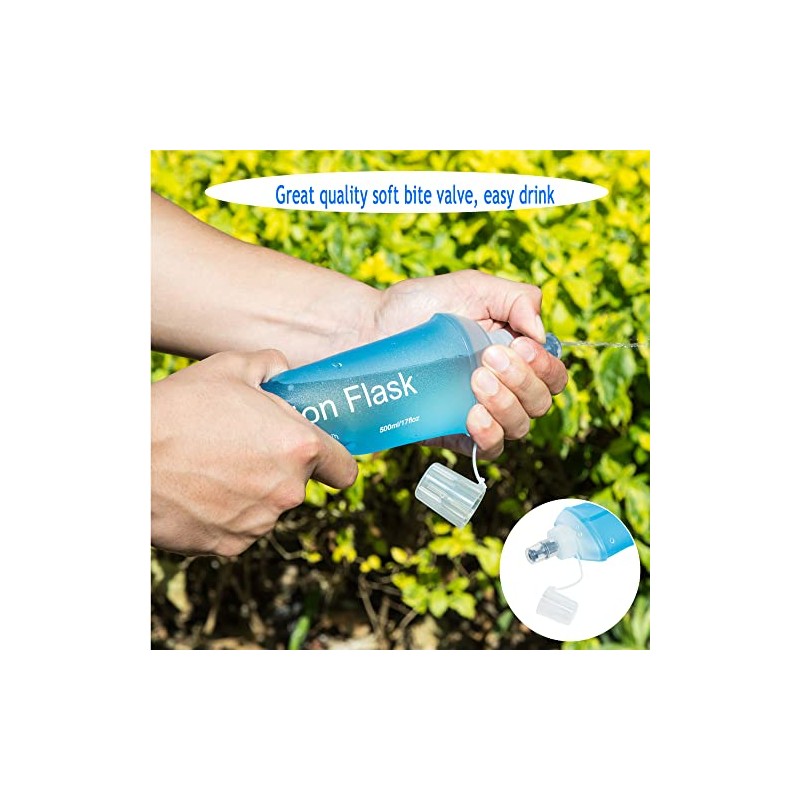 AXEN AXEN 500ML Soft Flask, TPU Foldable Running Hydration Flask,