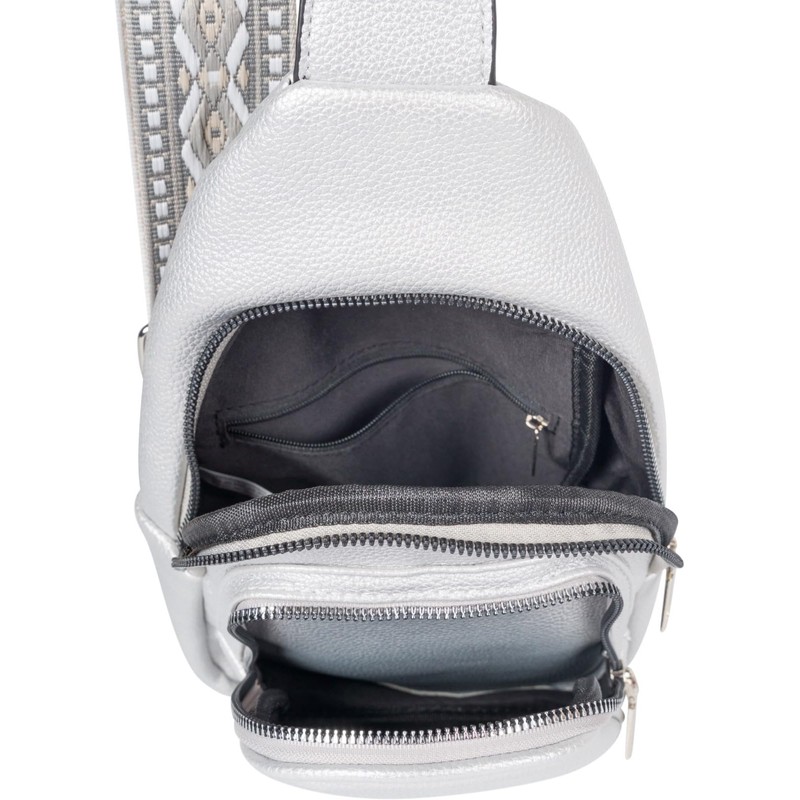 styleBREAKER Women's One Shoulder Backpack, Geometric Patterned Shoulder Strap, Plain