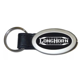 Dodge Longhorn Laramie Oval Leather Key Chain (Black)