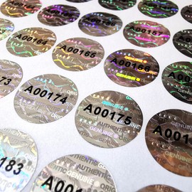 Tamper Proof Stickers 15mm with Genuine Security Hologram and Unique Serial Number Authentication (108)