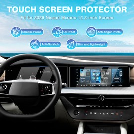 [Upgrade]Karltys 2 Pack 2025 Nissan Murano(SV/SL/Platinum)Tempered Glass Screen Protector [Military-Grade Sturdy] [No Glare & Fingerprint] 12.3-Inch Screen, 2025 Nissan Murano Accessories 9H Tempered Glass Screen Cover Anti Fingerprints