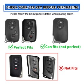 TOMALL for Lexus Key Fob Cover with Keychain, 4 Buttons Soft TPU Key Fob Protector Compatible with Lexus IS250 IS350 GS450h ES350 CT200h LS460 LS600h LX570 RX450h, White