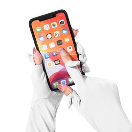 TINAYAUE Women's Long Summer Gloves Breathable Driving Gloves Non-Slip Arm Sleeve UV Protection Touchscreen Gloves Soft Sports Arm Warmers Lightweight Full Finger Gloves for Outdoor Sports, White,