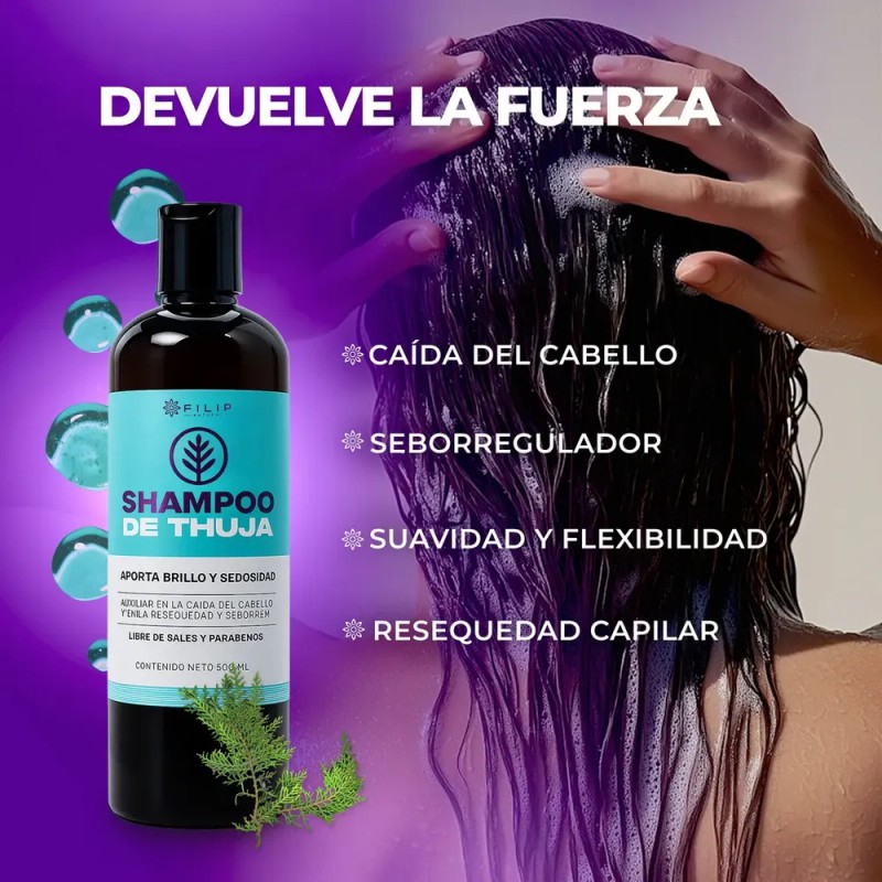 Filip Natural - Shampoo Thuja Y Árnica, Fortalece, 500ml