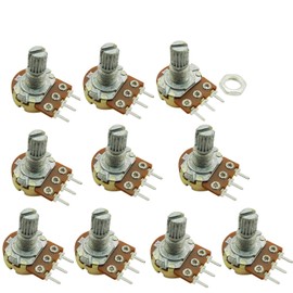 Aihasd B2K 2K Ohm Adjustment Single Linear Rotary Taper Potentiometer Shaft 15 mm Pack of 10