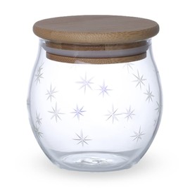 J-kitchens レトロ 漬け物 瓶詰め/耐熱容器 ガラス 製 キャニスター 7.6cm x 9.0cm 350cc 雪模様 凸 Current Model