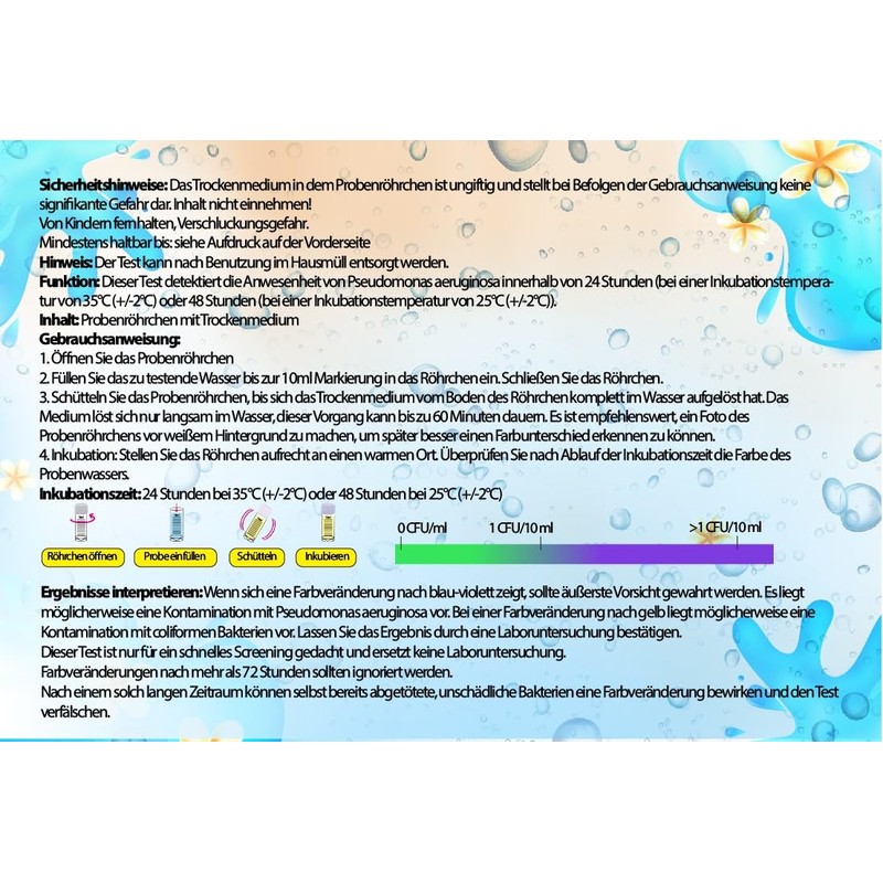 Medasa Bacteria Test Water Test for Pseudomonas Aeruginosa Bacteria Test