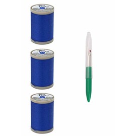 Coats & Clark Sewing Thread Dual Duty XP Heavy Polyester Thread 125 Yards (3-Pack) Monaco Blue S950-4270-3P with Seam Ripper