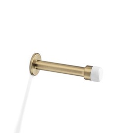 Khtumeware Topes de puerta de latón cepillado de 3 pulgadas, tope de puerta rígido de metal sólido, paquete de 2, amortiguador de sonido, parachoques 