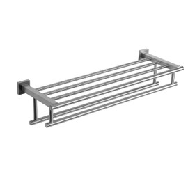 SEIDO Double Towel Rack, 28 Inch Towel Racks for Bathroom, 304 Stainless Steel Towel Holder with Double Towel Bars, Wall Mounted Bathroom Shelves Brushed Nickel