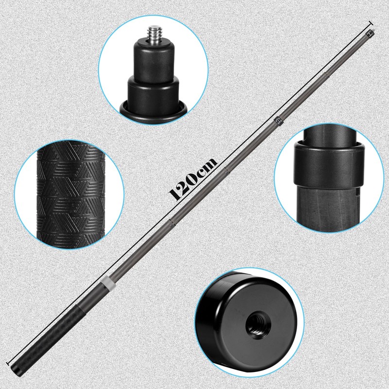 1.2 m Invisible Carbon Fiber Selfie Stick for insta360 x4