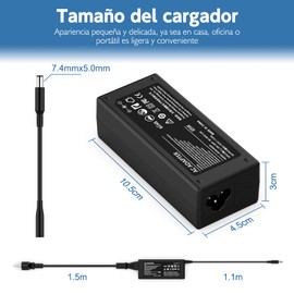 VUOHOEG 65W Cargador De Portátil para DELL Inspiron 15 3000 5000 7000 Series DELL Cable De Alimentación 15-3552 3555 3558 3565 3567 5551 5552 5555 5558 5559 5565 5578 7558 7568
