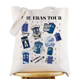 G2TUP Dr Who Tote Bag Doctor Movie Fans Gift Tour Police Box Shoulder Bag Police Box Doctor Merchandise, The Eras Tg, Large