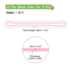 sourcing map 12 Pcs Rubber Bands, 15 Inch Trash Can Large Rubber Bands for Trash Cans Garbage Can Rubber Bands Multifunction Bands for Picnic Camping Party, Blue, Pink, Orange