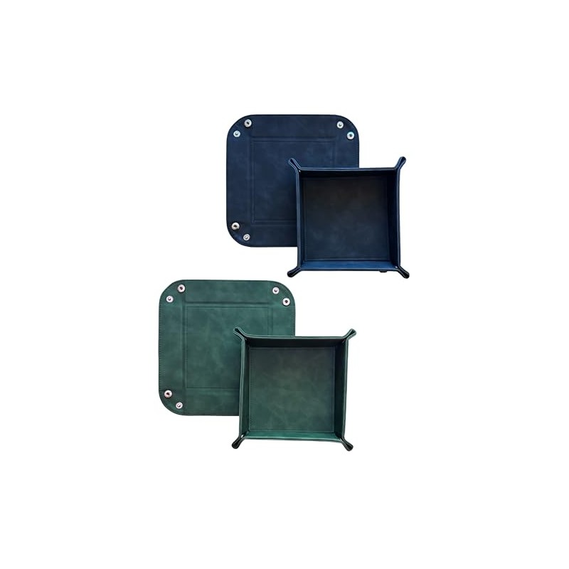 Set di 2 tappetini pieghevoli in pelle (16 x 16