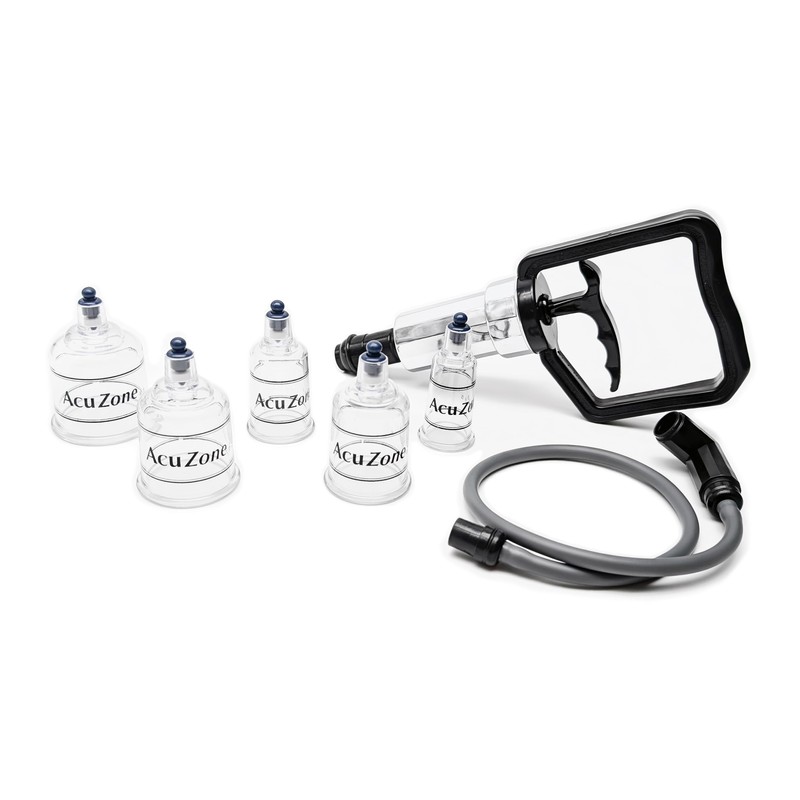 AcuZone Premium 19 Pcs Plastic Cupping Set with Extension Tube