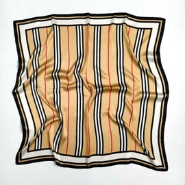 Silk Symphony BY KATHARINA Luxury Silk Scarf 100% Mulberry Silk 90 x 90 cm Women's Neckerchief with Elegant Design, brown