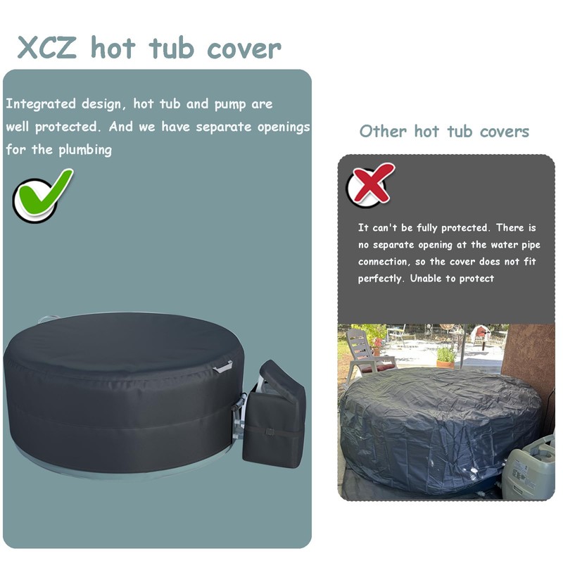 79''x28.3'' Round Insulated Hot Tub Cover with Dedicated Pump Cover