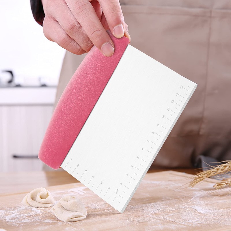 KUFUNG Stainless Steel Pastry Scraper Bench Scraper Chopper, Best as