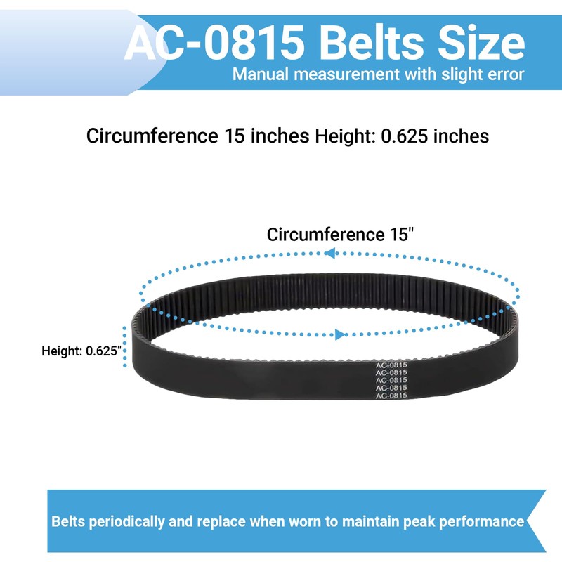 (2-Pack) AC-0815 Air Compressor Timing Belt– Replacement Belt for Craftsman,