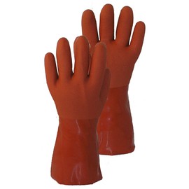Wonder Gloves Seamless 100-Percent Cotton Liner Vinyl Glove, Medium, Terra Cotta