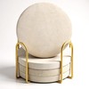 HANLANXUE 4 Pcs 4 inches Beige Travertine Coasters with Holder