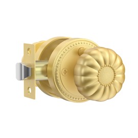 Amerdeco 1 Pack Gold Door Knobs Privacy Interior Door Knob with Lock,Door Knob for Bedroom, Bathroom AM041