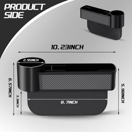 Kutyun 2PCS Car Seat Gap Filler Organizer, Car Seat Organizer, Multifunctional Auto Console Side Extra Storage Boxes with Cup Holder, Universal Car Seat Storage for Storing Water Cups, Phones