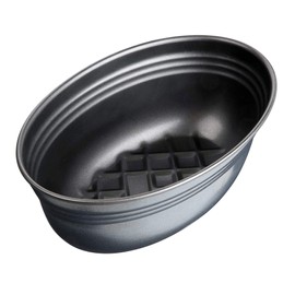 Zenker Stampo ovale 26,5cm con fondo a nido d'ape per Pane e Lievitati Carbon Steel con rivestimento antiaderente Teflon Classic Colore nero Linea Black Metallic