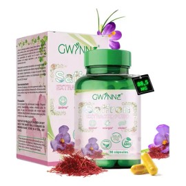 Gwynne Azafrán Puro Orgánico 88.5mg,extracto De Saffron Feliz Para Aumentar La Energía Y El Estado De Ánimo,apoyar La Salud Ocular,90 Cápsulas