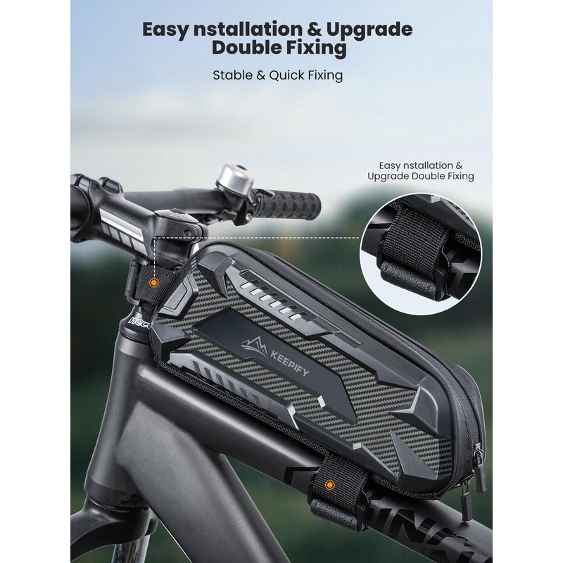 Ultra Supportive Bicycle Bag Frame, Waterproof Bicycle Frame Bag, Self-Closing