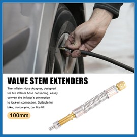 A ABSOPRO 2 Piece Vehicle Tyre Valve Stem Inflator Extender Hose Kit 100mm Item Replacement