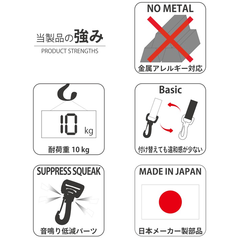 No BoRDER 30mm Japan Replacement Shoulder Strap Thick FABLT Black