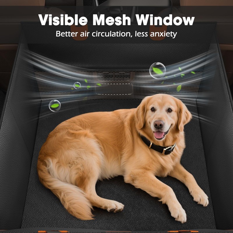 FURTIME Large Dog Car Seat, Upgraded PU Leather Back Seat