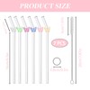 6 Pcs Reusable Gglass Straws with Charms, Cute Bow Decoration