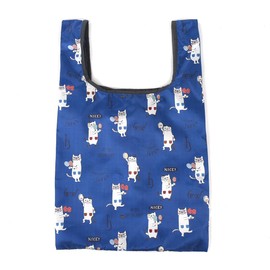 KUSUGURU Eco Bag with Carabiner, blue