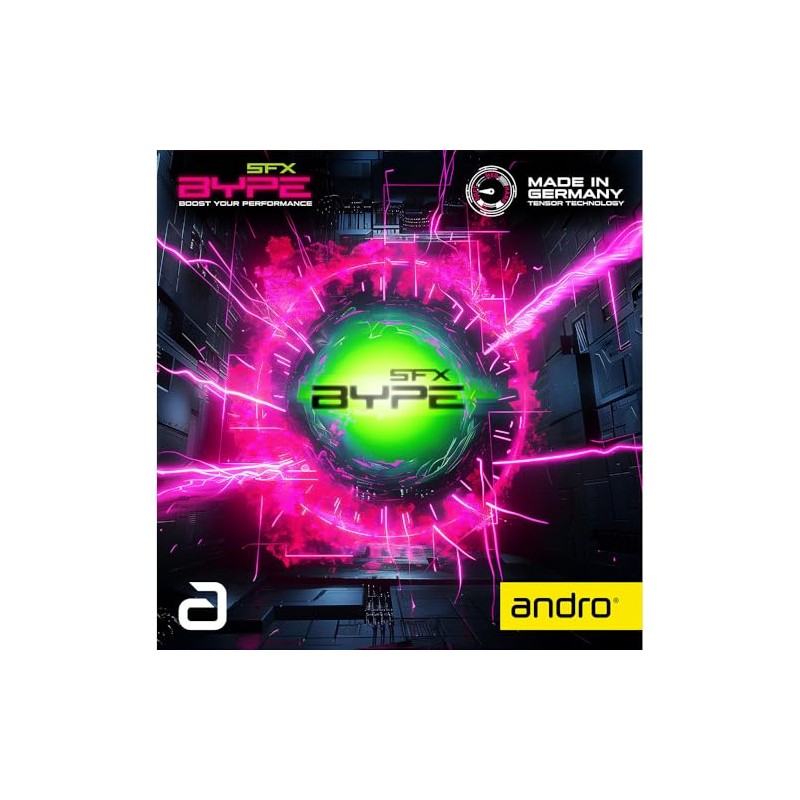 andro 110021105 Table Tennis Rubber Control Vip SFX Black 1.8