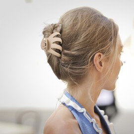 5pcs Big Claw Octopus Hair Clips，Claw Clips for Women and Girls，Clips for Thick and Medium Hair， Daily Hairstyle Accessories，Neutral Jaw Strong Hold Jumbo Hair Clips.