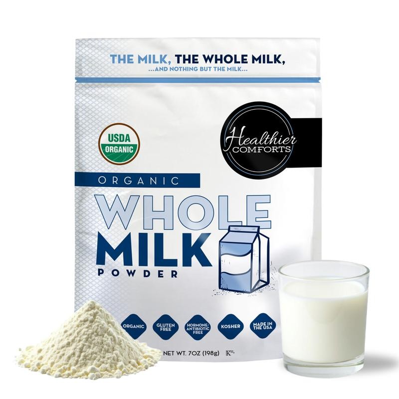 HEALTHIER COMFORTS Organic Whole Milk Powder - Size: 7 oz