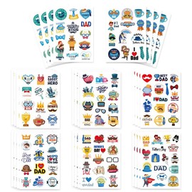 Fathers Day Stickers, 312Pcs Happy Fathers Day Stickers, Dad Stickers, Dad Day Gifts, Vivid Self-Adhesive Label Decals for Envelope Seal Cards Boxes Gift Wrap Mothers Day Party Favors Decorations