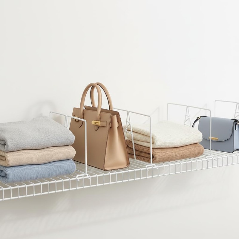 ziroland Wire Shelf Dividers - White Closet Organization & Storage