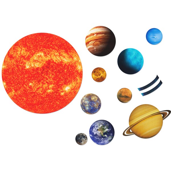 SpriteGru Giant Magnetic Solar System with 12 Individual Briefing Magnets.Perfect for Toddlers and Kids. (24 PCS)